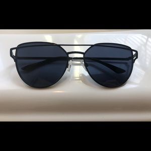 aldo black metal framed sunglasses